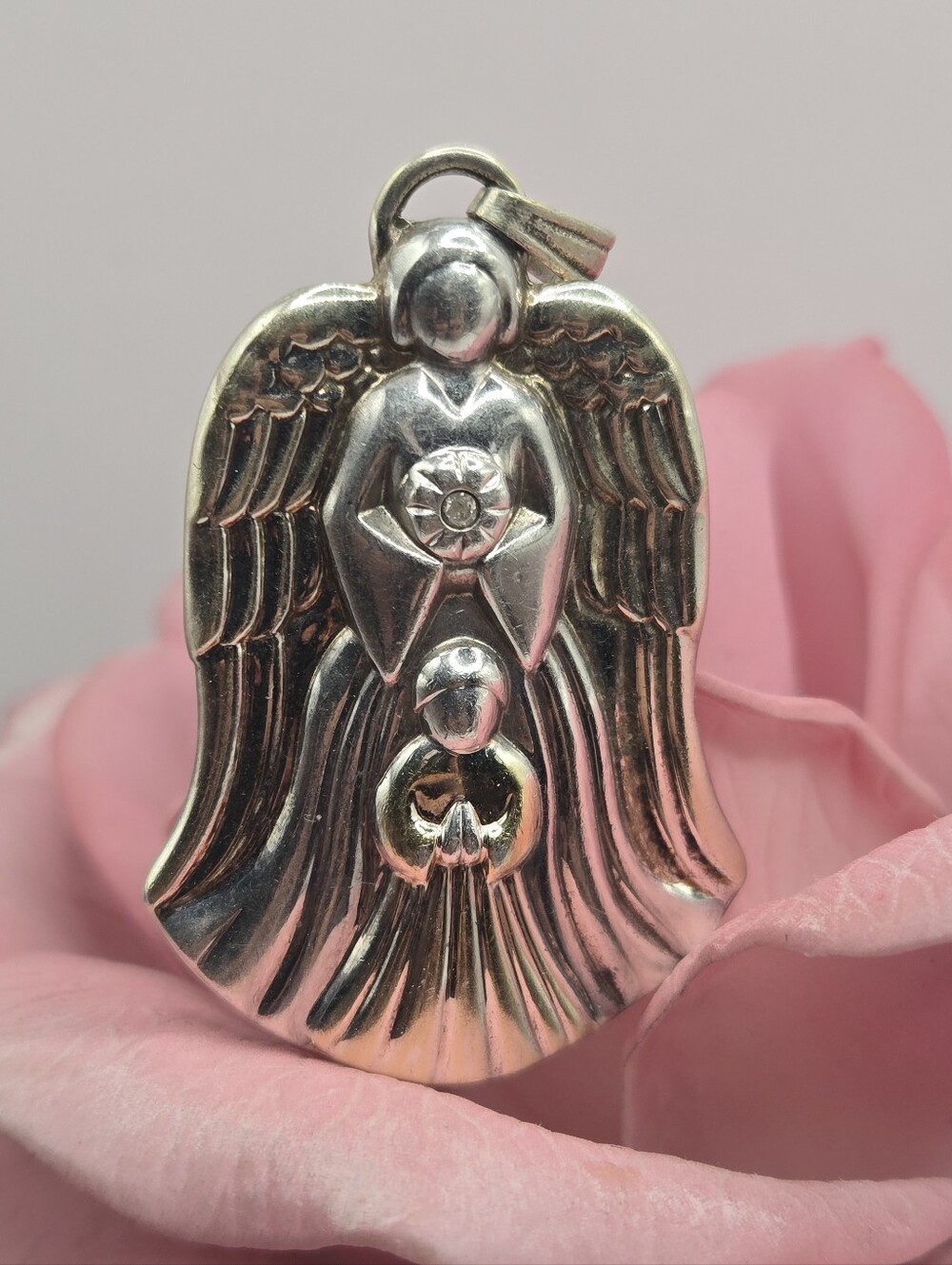 Gorham Sterling Silver Angel Pendant Necklace